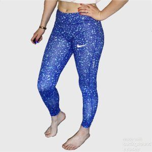 Nike Essential Running Tights Size M Blue Speckle